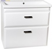 Тумба под умывальник Style Line Лотос 80 (подвесная, для квадратной раковины, белый)