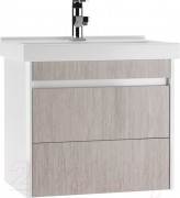 Тумба под умывальник Домино Fest 60 Uno подвесная с двумя ящиками В2 (дуб серый)