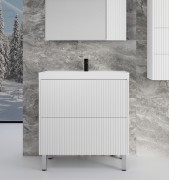 Тумба под умывальник Symbolite Стокгольм 70 Classic Push 2 ящика (белый рифленый софт)