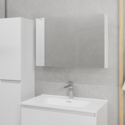 Шкаф с зеркалом для ванной Lauter Mia 80 (белый глянец)