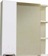 Шкаф с зеркалом для ванной СанитаМебель Камелия-12.80 Д3 (левый, белый)