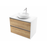 Тумба под умывальник ЗОВ Парма 60 / P60LWP0MHMC1A-LDSPW (белый/галифакс)