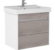 Тумба под умывальник Домино Fest 60 Uno подвесная с двумя ящиками В2 (дуб серый)