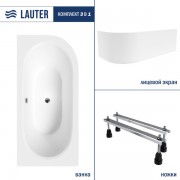 Ванна акриловая Lauter Bliss 170 L / 21201071L (с ножками и лицевым экраном)