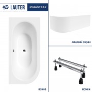 Ванна акриловая Lauter Bliss 150x75 P / 21201052P (с ножками и лицевым экраном)