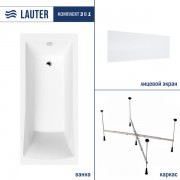 Ванна акриловая Lauter Aurora 170x70 / 21010070 (с каркасом и лицевым экраном)