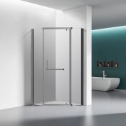 Душевой уголок Veconi RV36GR 100x100 стекла прозрачные, профиль графит