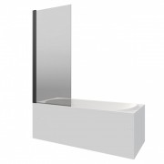 Шторка на ванну Berges River S Black 90x145 стекла тонированные, профиль черный матовый