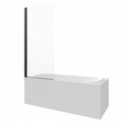 Шторка на ванну Berges River S Black 80x145 стекла прозрачные, профиль черный матовый