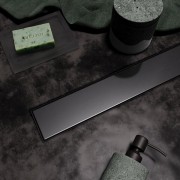 Душевой трап Veconi Stesso VS400GR, 40 см, решетка под плитку, графит брашинг Душевой трап Veconi Stesso VS400GR, 40 см, решетка под плитку, графит брашинг