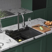 Кухонная мойка Roxen Stage Plus 560250-60-BS 60x48 текстурный графит