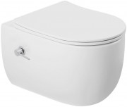 Унитаз подвесной Abber Bequem AC1104TNS 36x49,5 безободковый SoftClose белый (смыв торнадо) с функцией биде