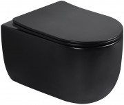 Унитаз подвесной Abber Bequem AC1104TMB 36x53 безободковый SoftClose черный матовый (смыв торнадо)