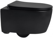Унитаз подвесной Abber Bequem AC1104MB 53x36 сиденье Duroplast, микролифт, черный матовый