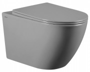 Унитаз подвесной Abber Bequem AC1103MG 56x37 сиденье Duroplast, микролифт, серый матовый