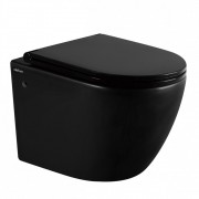 Унитаз подвесной Abber Bequem AC1103MB 56x37 сиденье Duroplast, микролифт, черный матовый