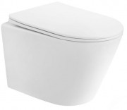 Унитаз подвесной Abber BEQUEM AC1102TMW 35,5x49 безободковый белый матовый SoftClose (смыв торнадо)