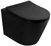 Унитаз подвесной Abber BEQUEM AC1102TMB 35,5x49 SoftClose черный матовый (смыв торнадо)
