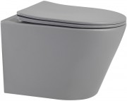 Унитаз подвесной Abber Bequem AC1102MG 49x36 сиденье Duroplast, микролифт, серый матовый