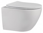 Унитаз подвесной Abber BEQUEM AC1100MW 37x48 безободковый белый матовый с сиденьем SoftClose