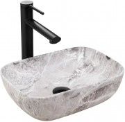 Умывальник накладной Rea Belinda Mini Stone Matt U3321 36x25 под мрамор