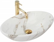 Умывальник Rea Pamela Shiny Aiax 53x33 под мрамор