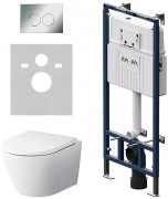 Унитаз подвесной с инсталляцией AM.PM ErgoFit Sense FlashClean IS110101.741701