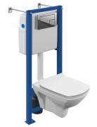Унитаз подвесной с инсталляцией Cersanit Carina XL CO DPL EO Slim 64441