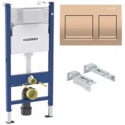 Инсталляция для унитаза Geberit c кнопкой Alpha 35 красное золото Инсталляция для унитаза Geberit c кнопкой Alpha 35 красное золото