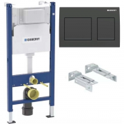 Инсталляция для унитаза Geberit c кнопкой Alpha 35 матовый черный