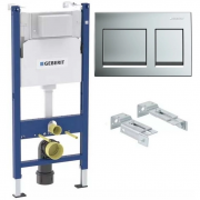 Инсталляция для унитаза Geberit c кнопкой Alpha 35 хром матовый