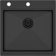 Мойка кухонная Paulmark Kroner Pro PM705151-GM вороненая сталь