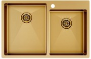 Мойка кухонная Paulmark Kroner 78/2S PM237851-BG брашированное золото
