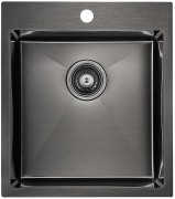 Мойка кухонная Paulmark Favore PM214551-GM вороненая сталь