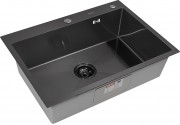 Мойка кухонная ARFEKA ECO AR 700*500 BLACK PVD NANO, вороненая сталь