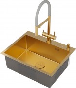 Мойка кухонная Roxen Simple 560220-60G-GR 60x48 золото/зерно