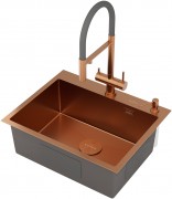 Мойка кухонная Roxen Simple 560220-60BR-GR 60x48 бронза/зерно