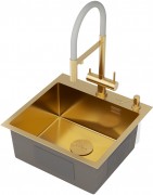 Мойка кухонная Roxen Simple 560220-50G-V 50x48 золото/вулканический песок