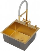 Мойка кухонная Roxen Simple 560220-50G-GR 50x48 золото/зерно Мойка кухонная Roxen Simple 560220-50G-GR 50x48 золото/зерно