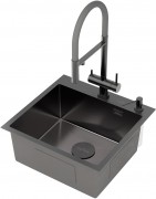 Мойка кухонная Roxen Simple 5560220-50B-V 50x48 графит/вулканический песок Мойка кухонная Roxen Simple 5560220-50B-V 50x48 графит/вулканический песок