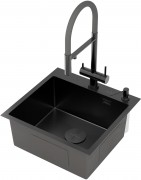 Мойка кухонная Roxen Simple 560220-50B-GR 50x48 графит/зерно Мойка кухонная Roxen Simple 560220-50B-GR 50x48 графит/зерно