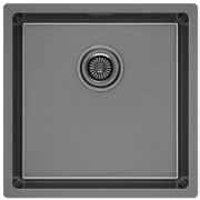 Мойка кухонная Paulmark LASSAN 44 UNI LA44-GM 44x44 вороненая сталь