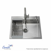 Мойка кухонная CeruttiSpa Nano Embos Gloria50 50x50 матовый хром