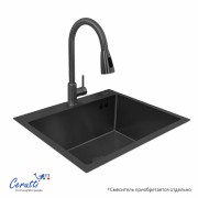 Мойка кухонная CeruttiSpa Nano Black Gloria60B 60x50 графит