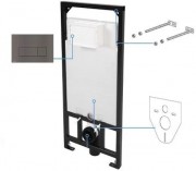 Инсталляция для унитаза Deante CST_X50G c кнопкой оружейная сталь Инсталляция для унитаза Deante CST_X50G c кнопкой оружейная сталь