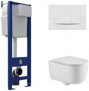 Комплект инсталляции Berges ATOM 410 с клавишей смыва Atom Line белая и унитазом Tornas Rimless 53 Комплект инсталляции Berges ATOM 410 с клавишей смыва Atom Line белая и унитазом Tornas Rimless 53