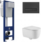 Комплект инсталляции Berges ATOM 410 с клавишей смыва Atom Line Soft Touch черная и унитазом Tornas Rimless 53 Комплект инсталляции Berges ATOM 410 с клавишей смыва Atom Line Soft Touch черная и унитазом Tornas Rimless 53