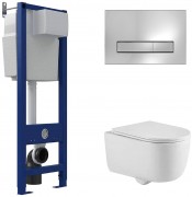 Комплект инсталляции Berges ATOM 410 с клавишей смыва Atom Line глянцевый хром и унитазом Tornas Rimless 53 Комплект инсталляции Berges ATOM 410 с клавишей смыва Atom Line глянцевый хром и унитазом Tornas Rimless 53