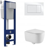 Комплект инсталляции Berges ATOM 410 с клавишей смыва Atom белая и унитазом Tornas Rimless 53 Комплект инсталляции Berges ATOM 410 с клавишей смыва Atom белая и унитазом Tornas Rimless 53