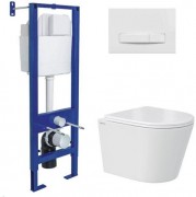 Комплект унитаз Berges VITA Rimless + инсталляция Berges Atom Line + клавиша смыва белая